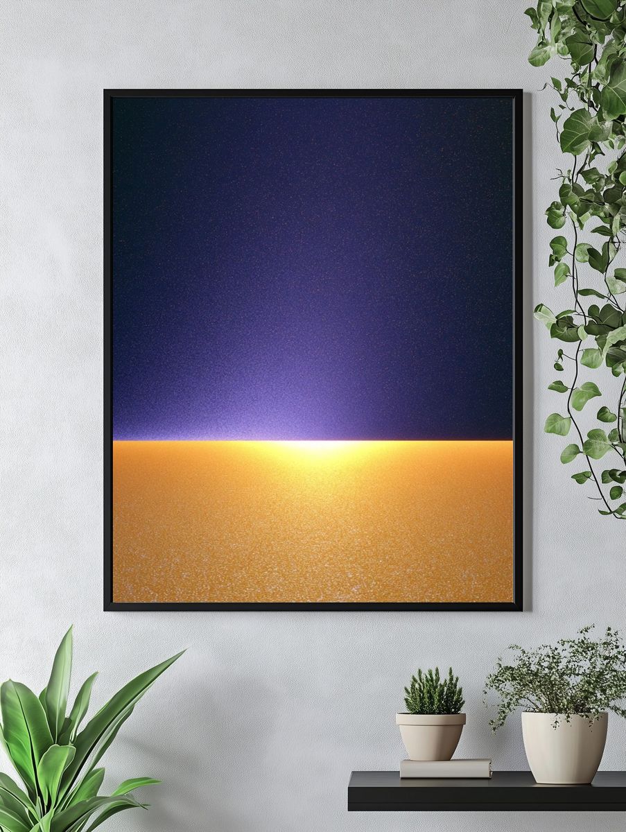 Golden Horizon Abstract Poster. — room view 4