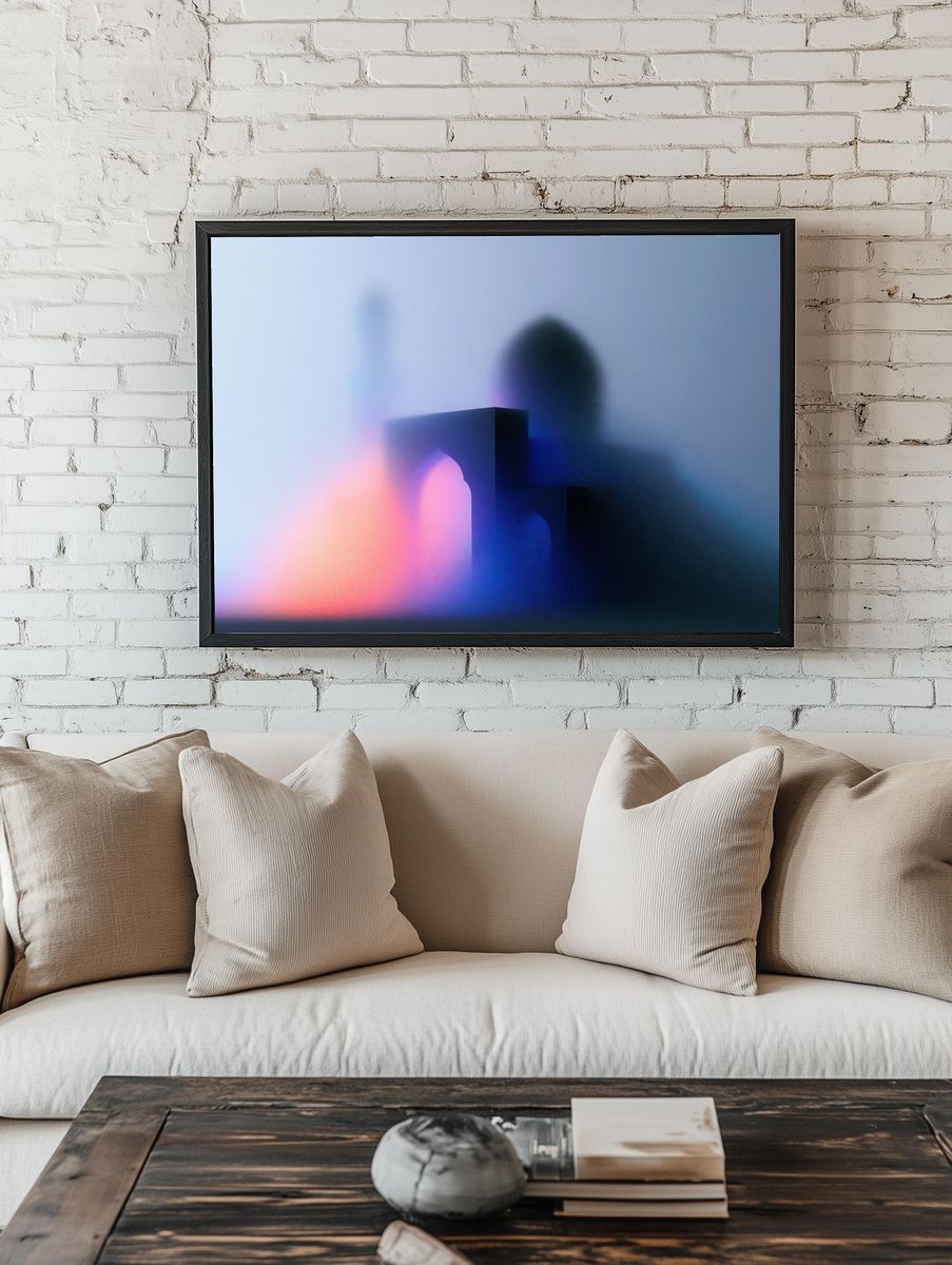 Neon Fog Abstract Poster. — room view 1