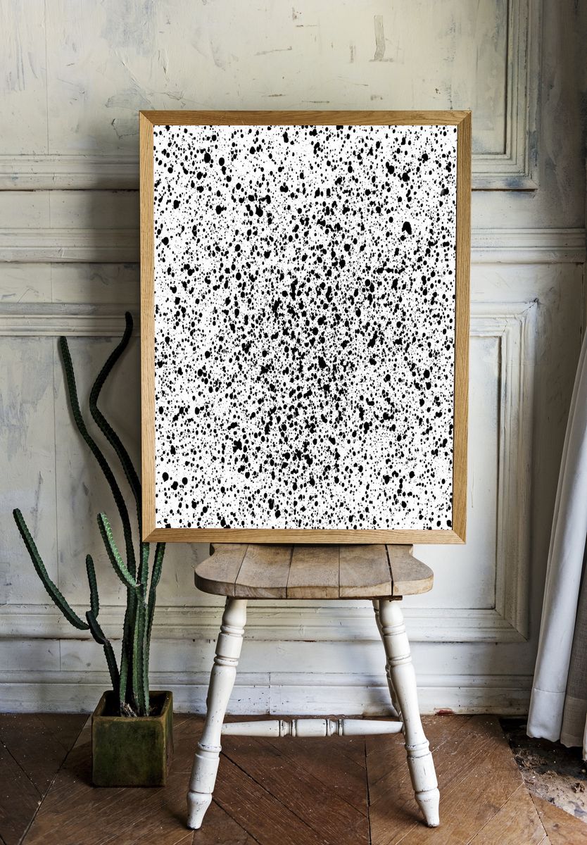 Black Ink Splatter Abstract Poster. room preview