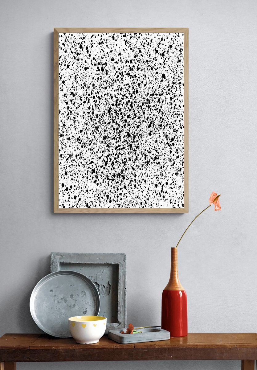 Black Ink Splatter Abstract Poster. — room view 3