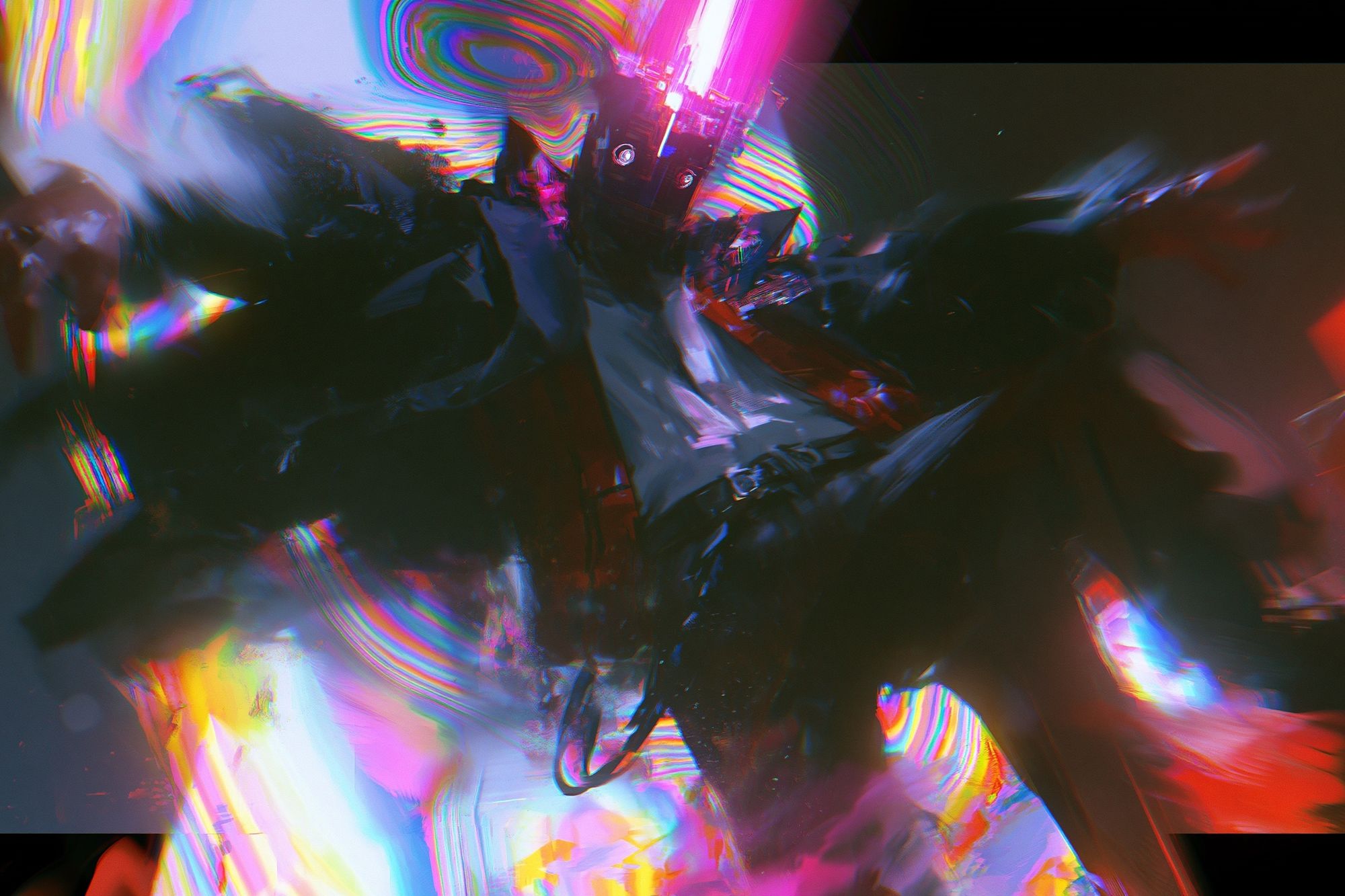 Chromatic Glitch Abstract Poster. poster detail