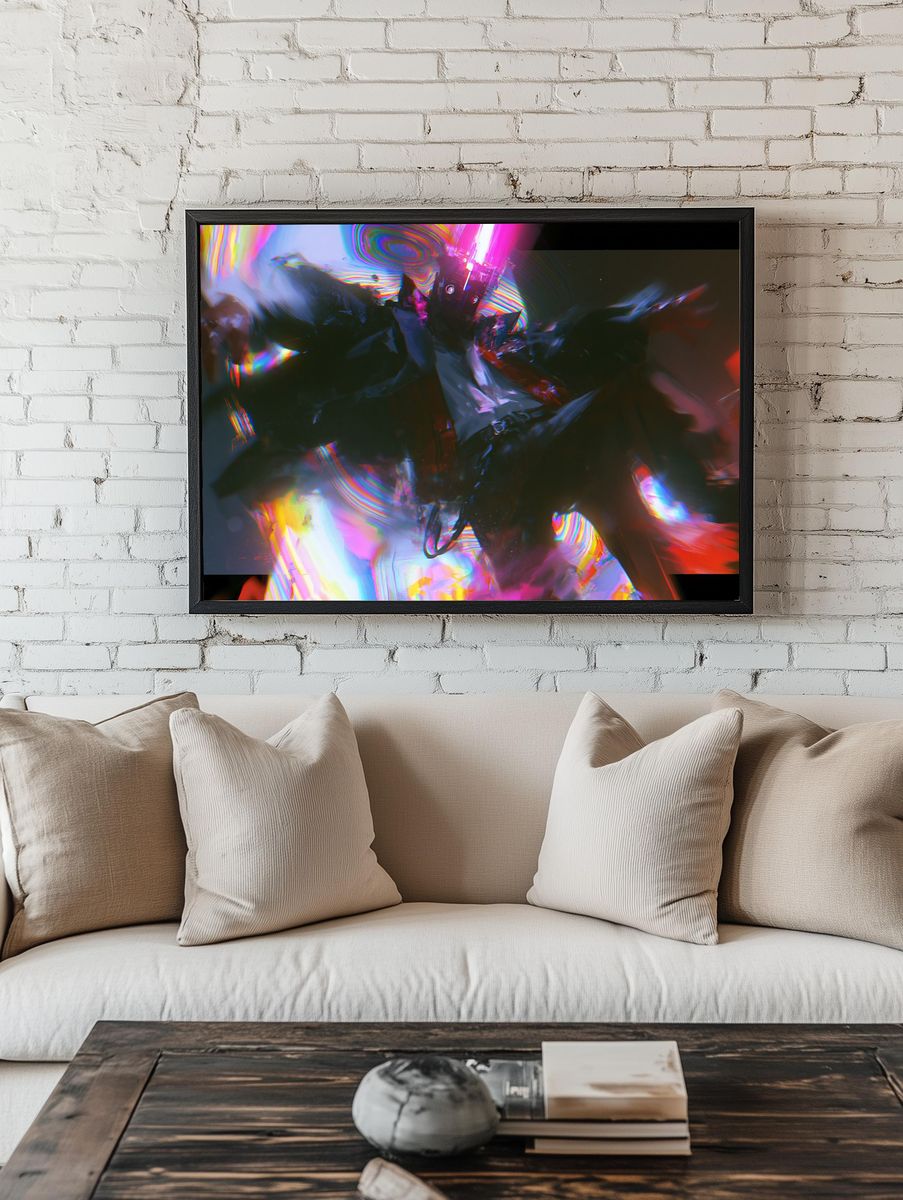 Chromatic Glitch Abstract Poster. room preview