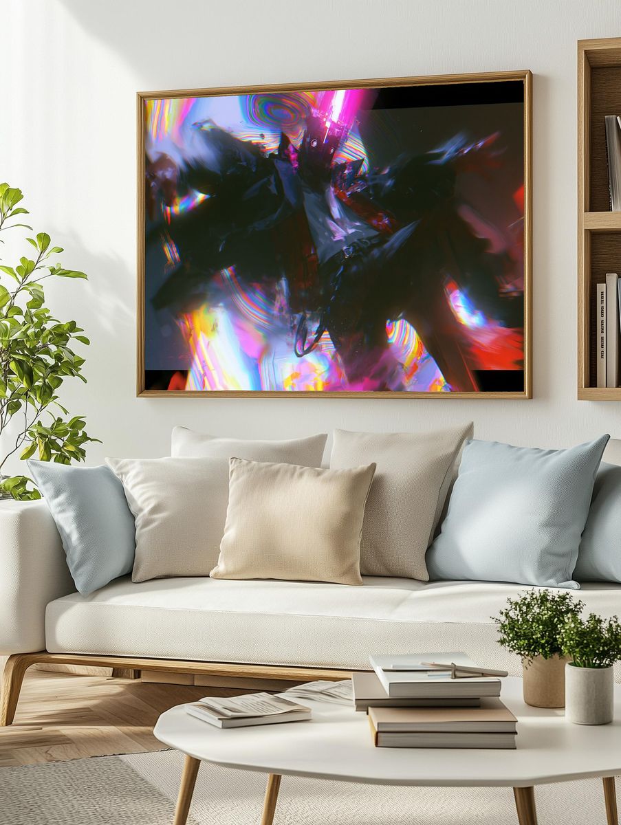 Chromatic Glitch Abstract Poster. — room view 2