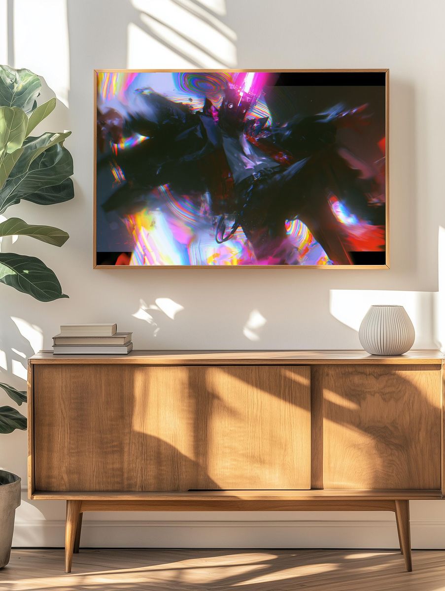 Chromatic Glitch Abstract Poster. — room view 3