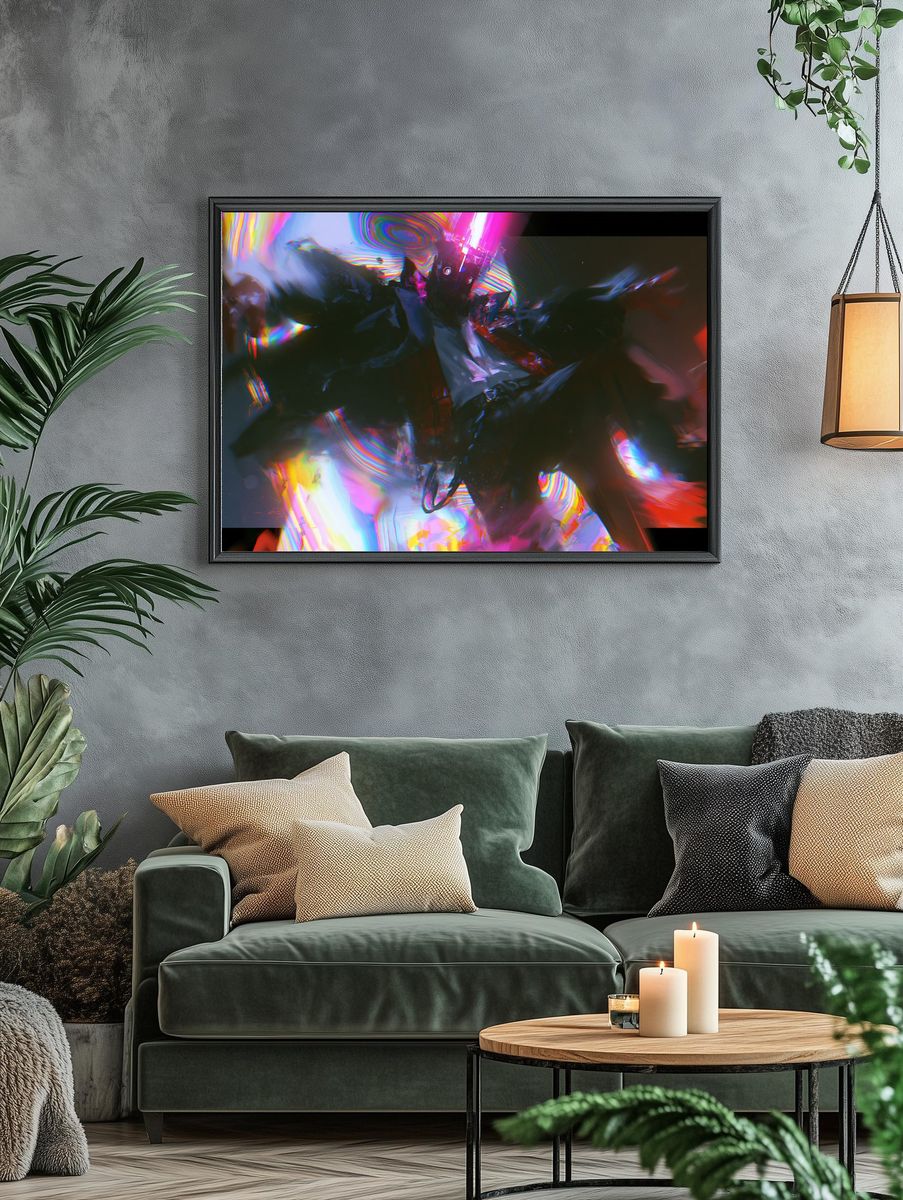 Chromatic Glitch Abstract Poster. — room view 4