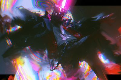 Chromatic Glitch Abstract Poster. poster