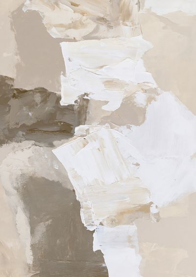 Neutral Brushstroke Abstract Poster.