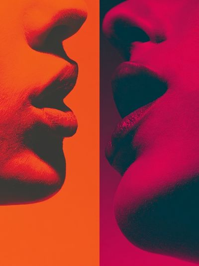 Neon Lips Abstract Poster.