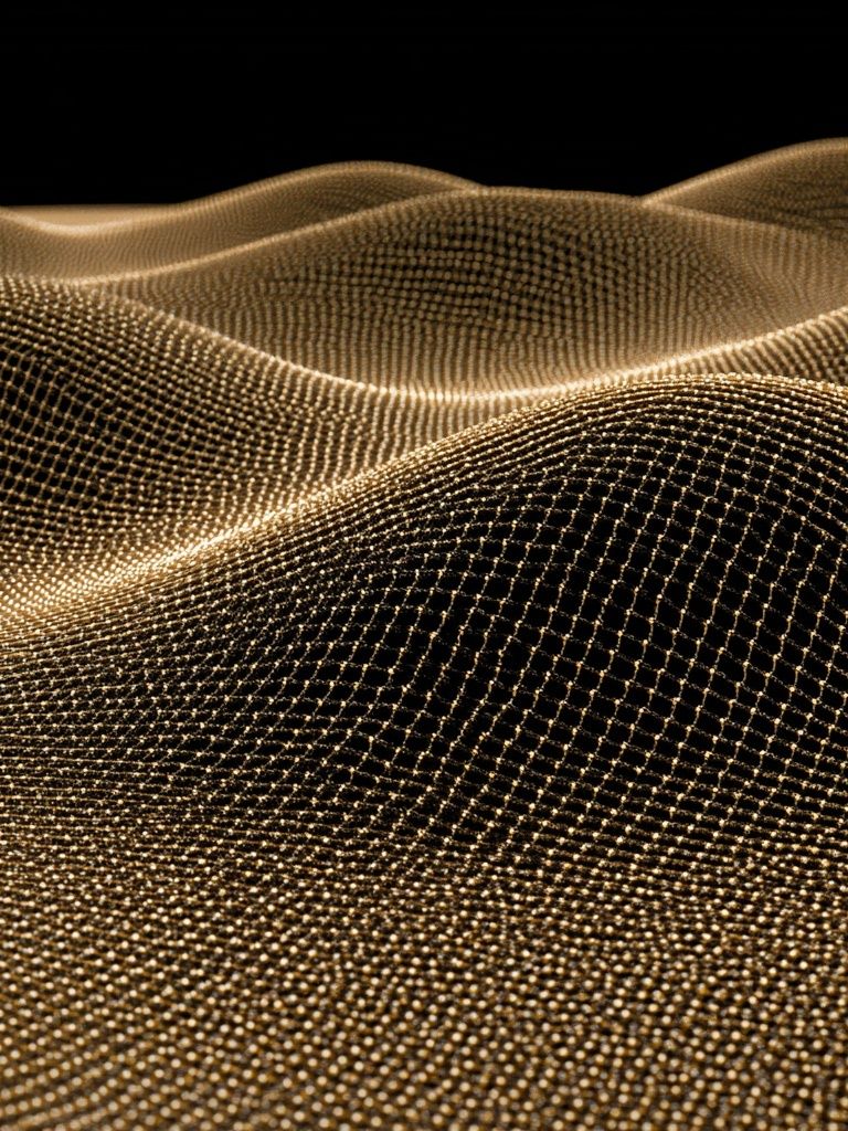 Golden Mesh Waves Abstract Print. poster — abstract art