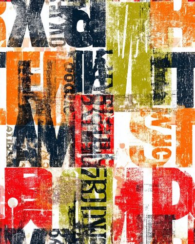 Urban Letter Collage Abstract Poster.
