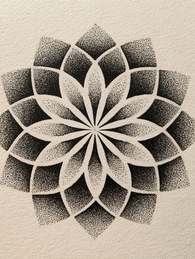 Monochrome Mandala Abstract Print.