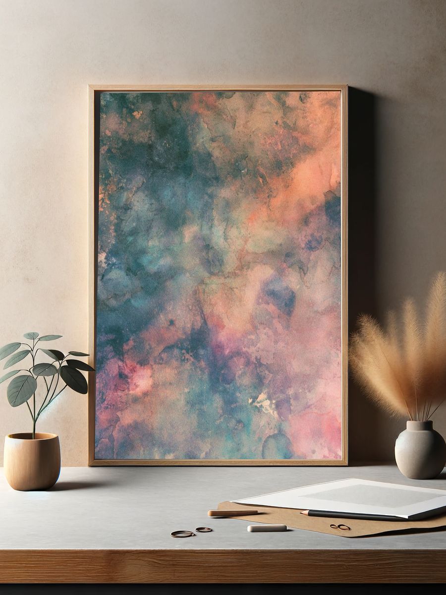 Pastel Nebula Abstract Poster. — room view 2
