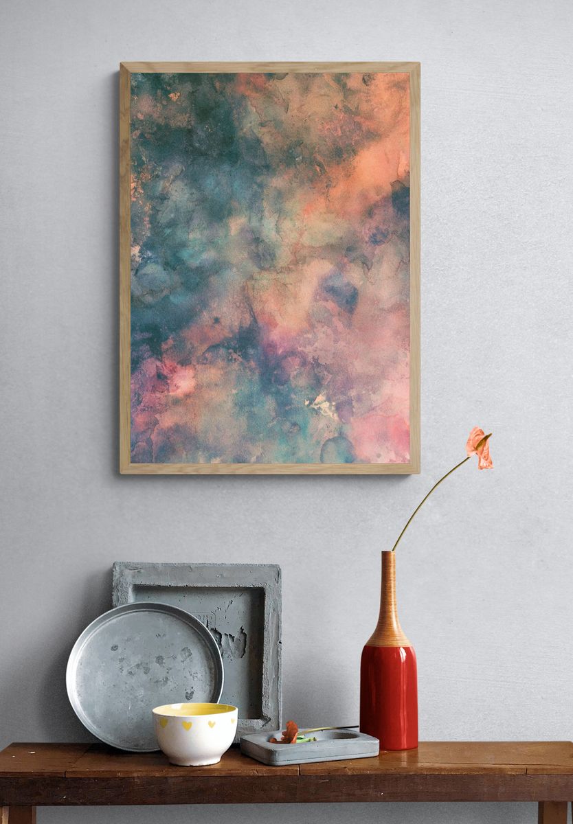 Pastel Nebula Abstract Poster. — room view 3