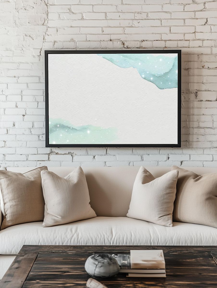 Green watercolor gradient textured paper. room preview