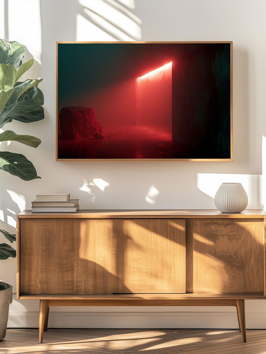 Neon Portal Abstract Print. — room view 3