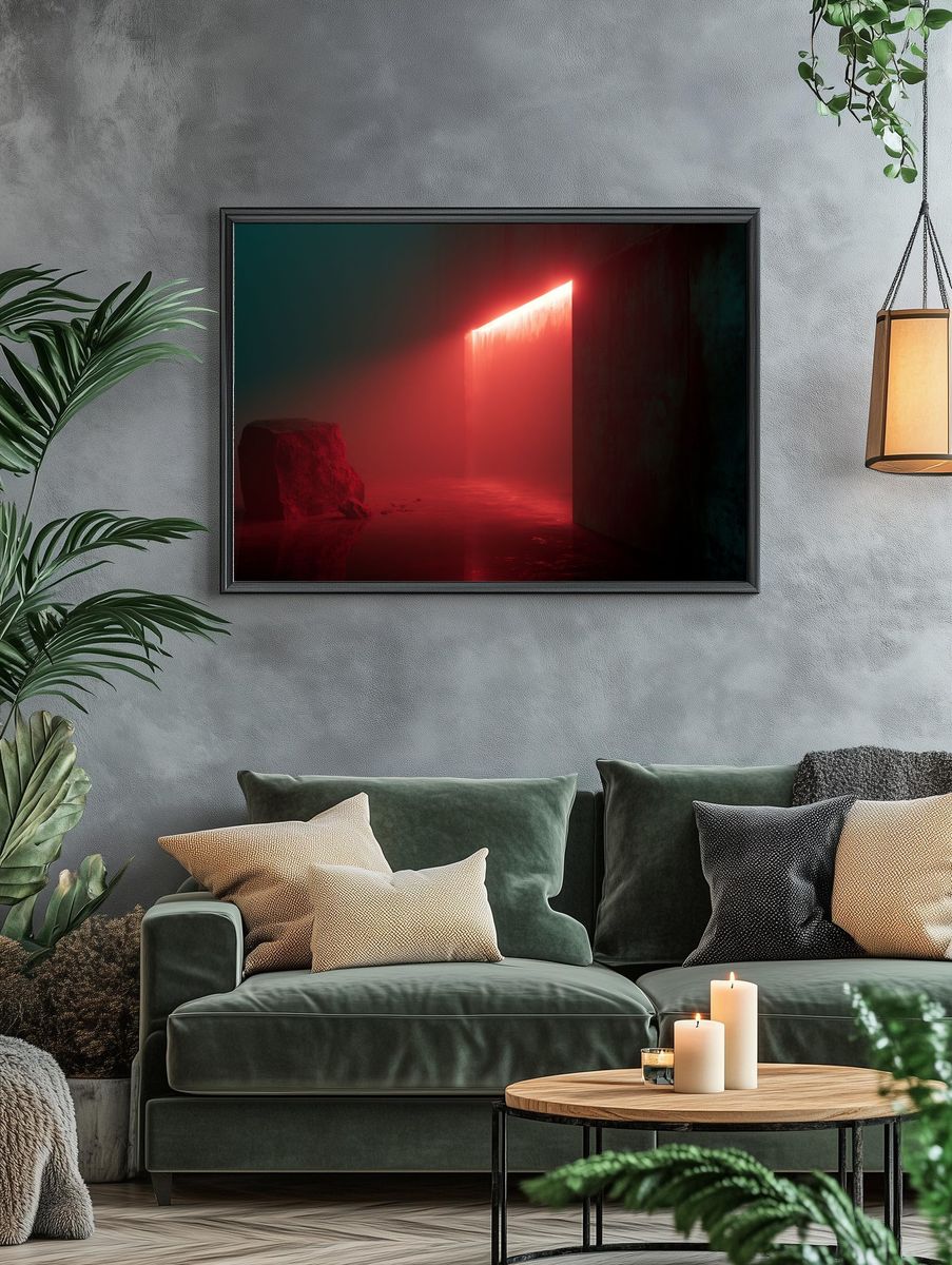Neon Portal Abstract Print. — room view 4