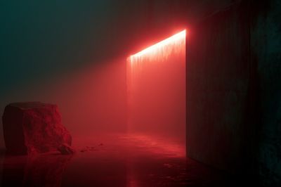 Neon Portal Abstract Print. poster