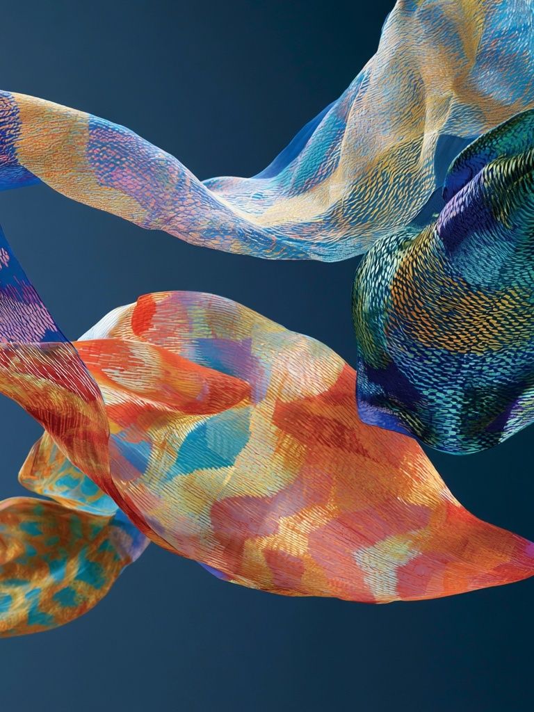 Colorful Flowing Fabric Abstract Poster. poster detail