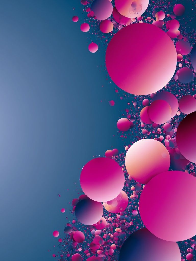 Pink Orb Cascade Abstract Poster. poster — abstract art