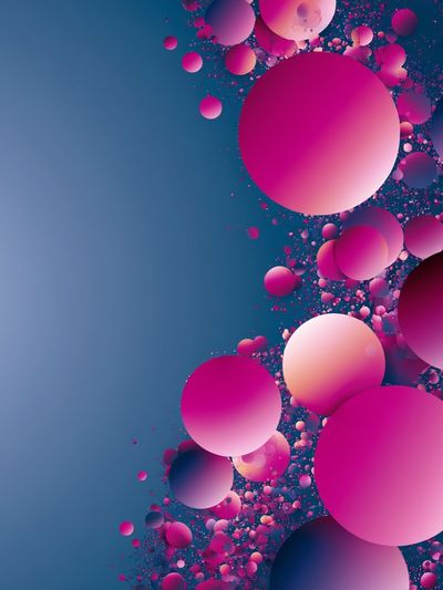 Pink Orb Cascade Abstract Poster. poster