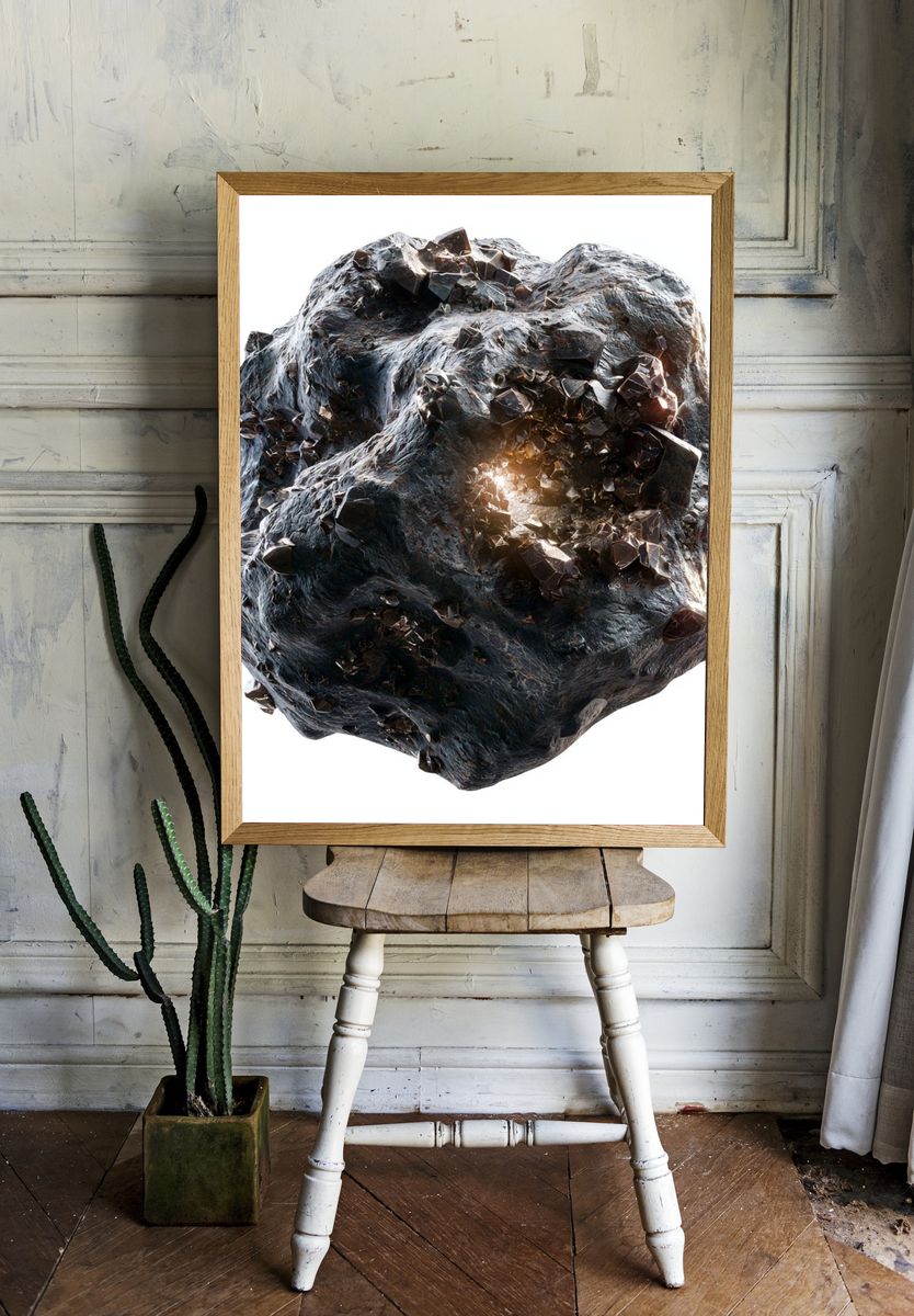 Meteorite Crystal Abstract Poster. room preview