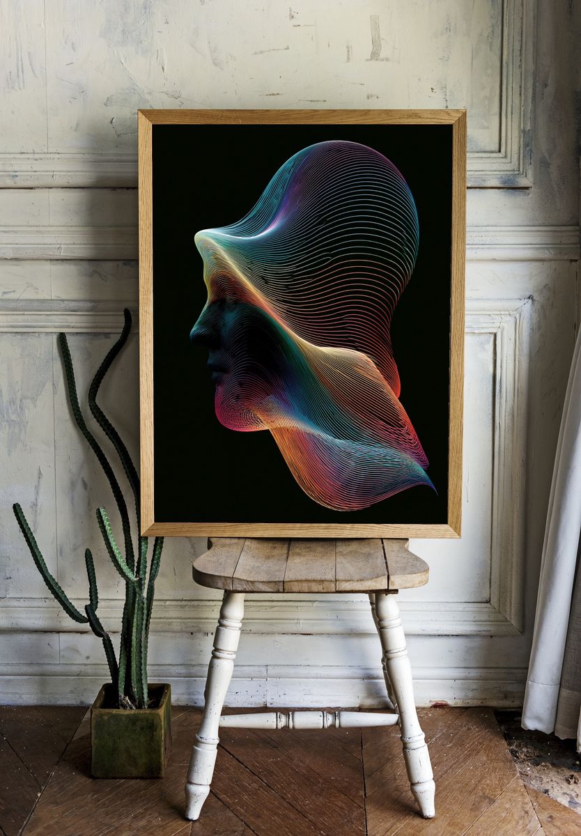 Chromatic Flow Abstract Poster. room preview