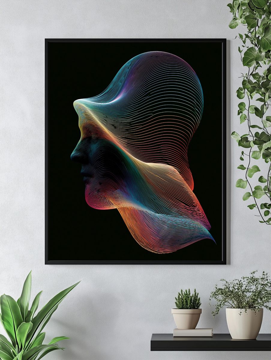 Chromatic Flow Abstract Poster. — room view 4