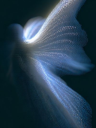Luminous Blue Particle Flow Poster. poster