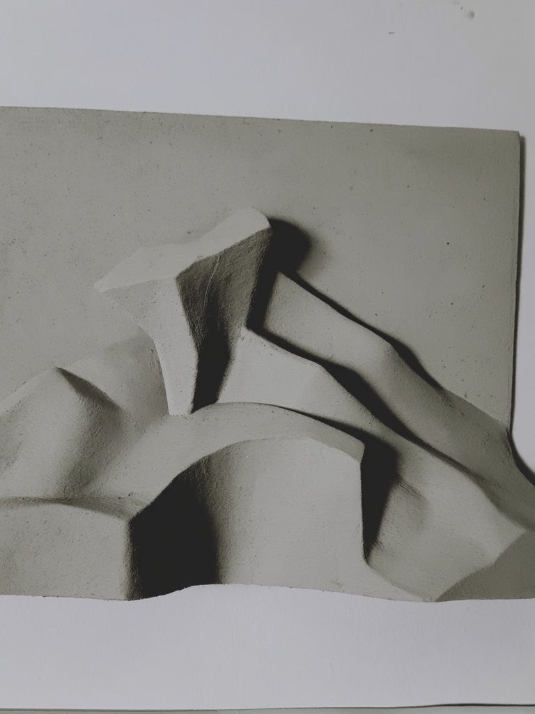 Monochrome Relief Abstract Poster. poster detail