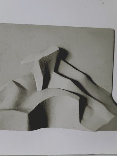 Monochrome Relief Abstract Poster.