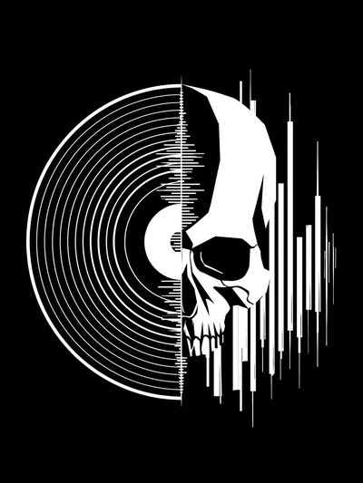 Glitch Skull Abstract Poster. poster