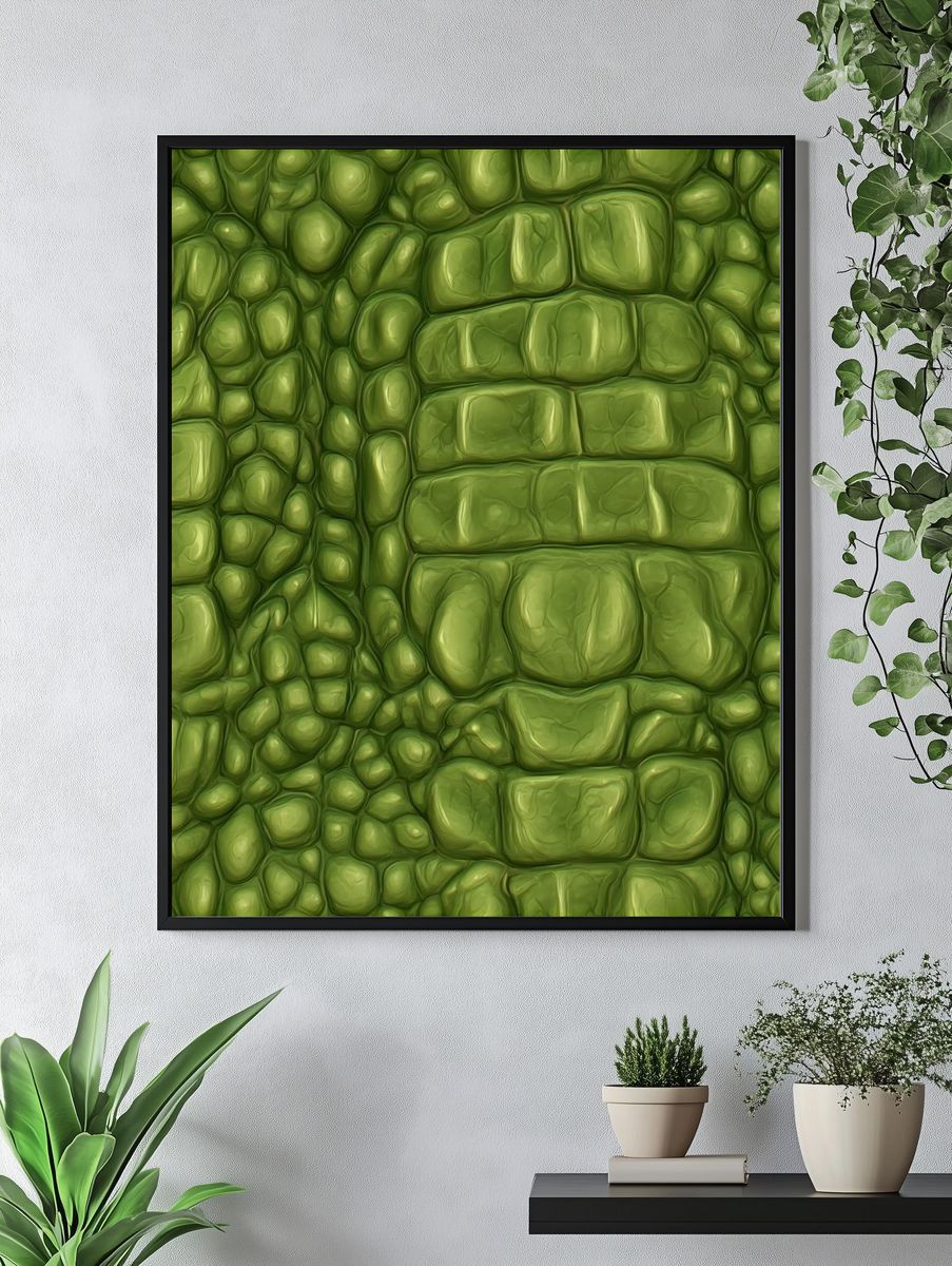 Green Pebble Texture Abstract Poster. — room view 4