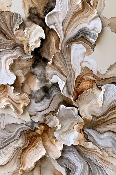 Neutral Marble Flow Abstract Poster.