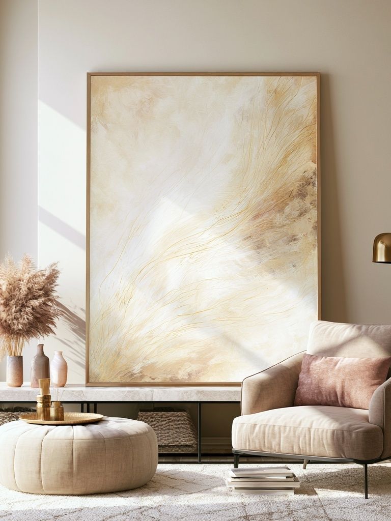 Soft Beige Abstract Poster. poster — abstract art