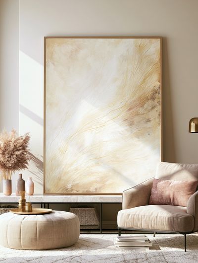 Soft Beige Abstract Poster.