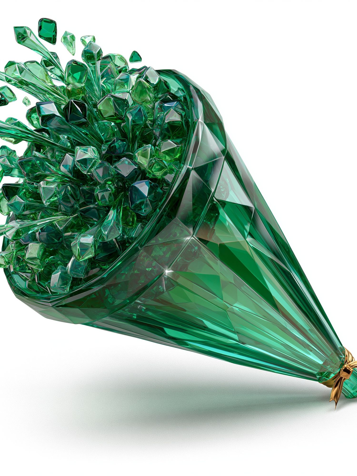 Emerald Crystal Bouquet Abstract Print. poster detail