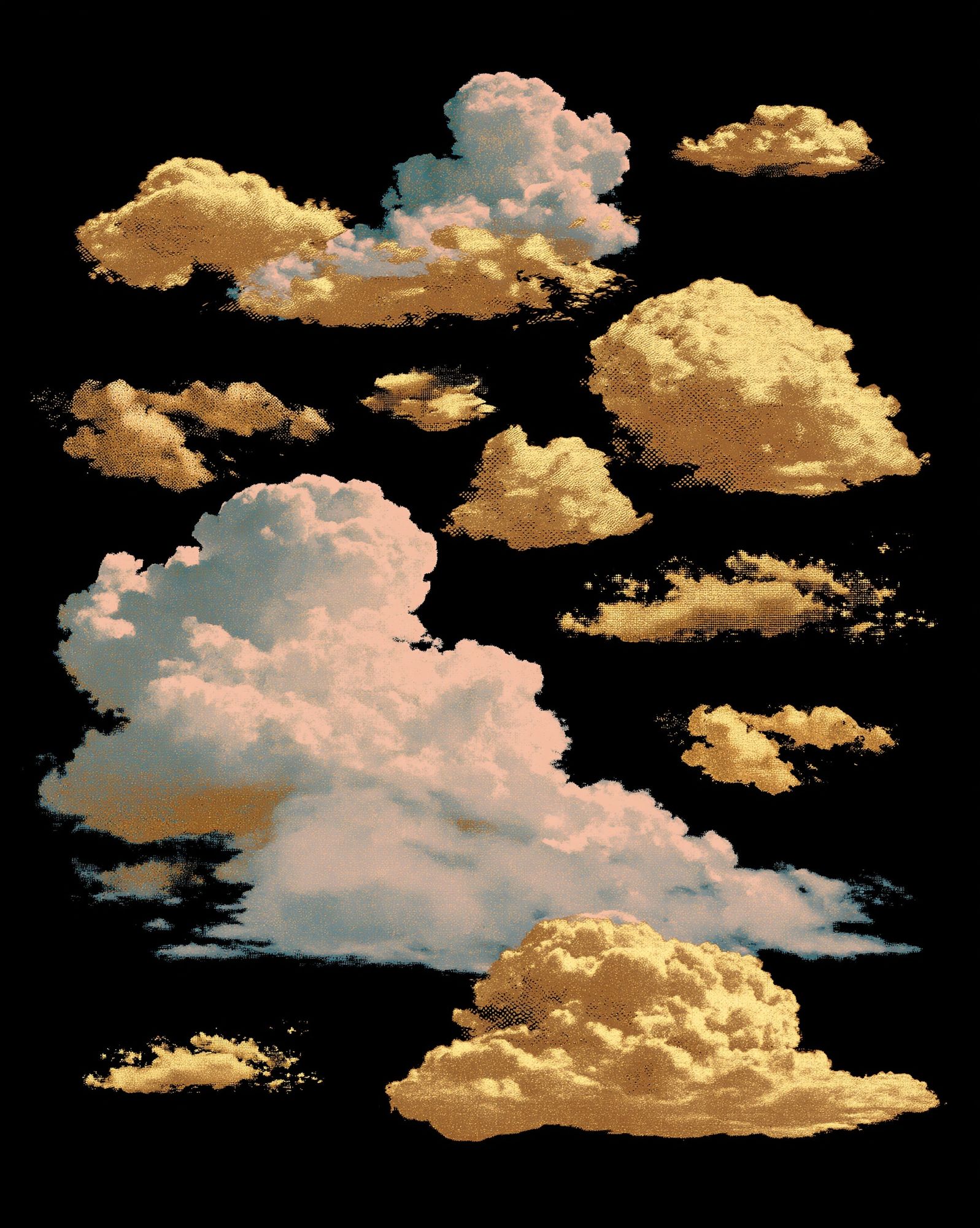 Golden Clouds Abstract Print. poster detail