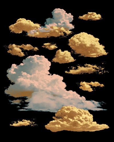 Golden Clouds Abstract Print.