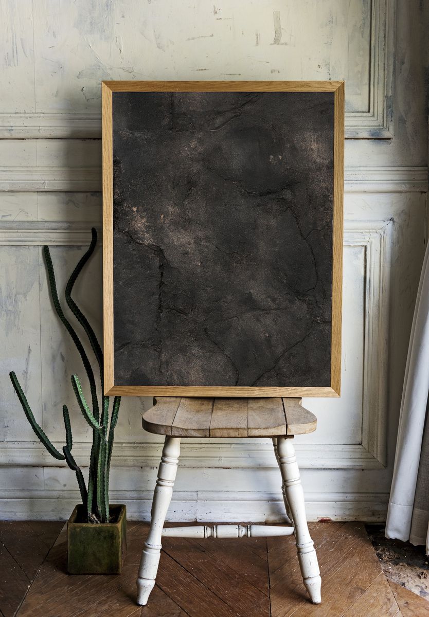 Charcoal Stone Texture Abstract Poster. room preview