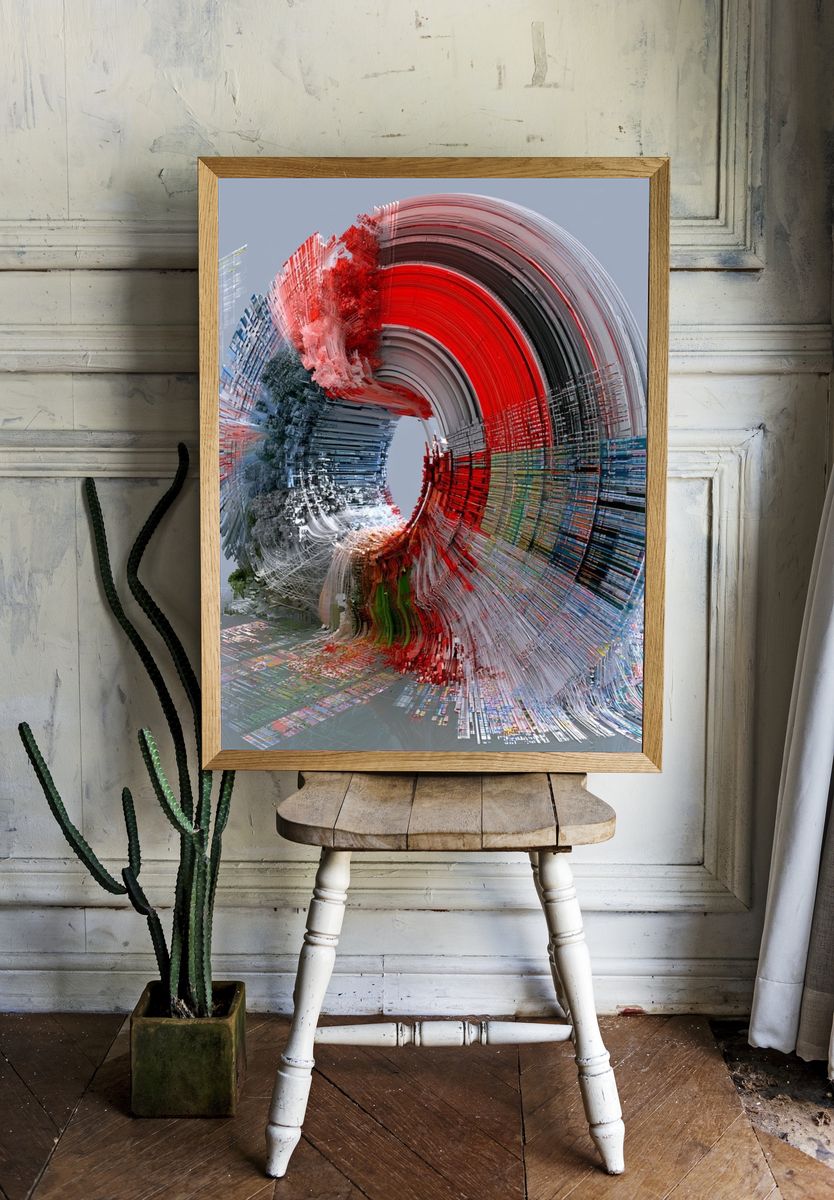 Chromatic Spiral Abstract Poster. room preview