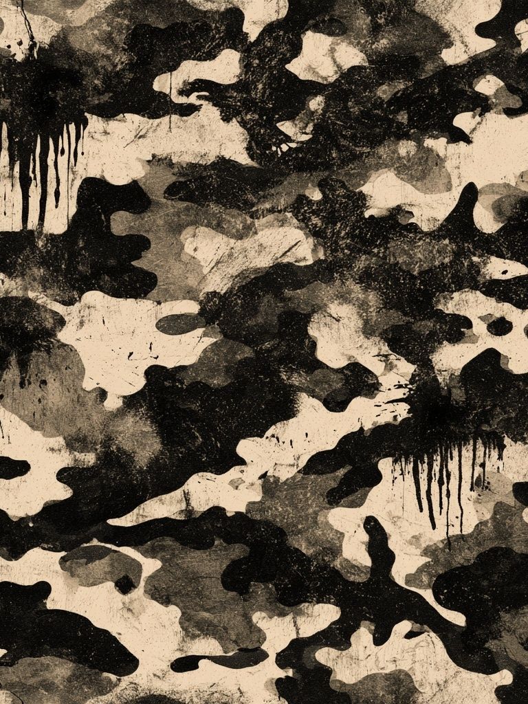 Camouflage Ink Abstract Poster. poster detail