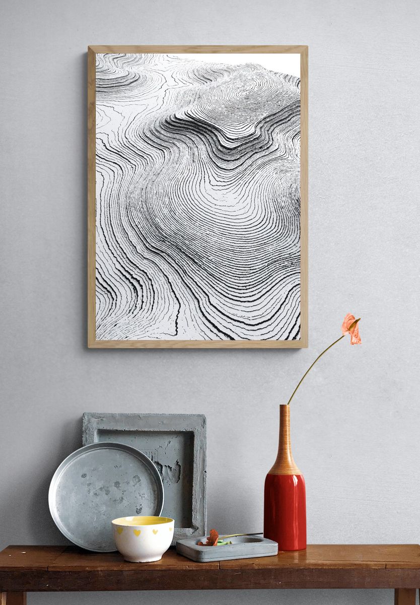 Contour Lines Abstract Poster. — room view 3