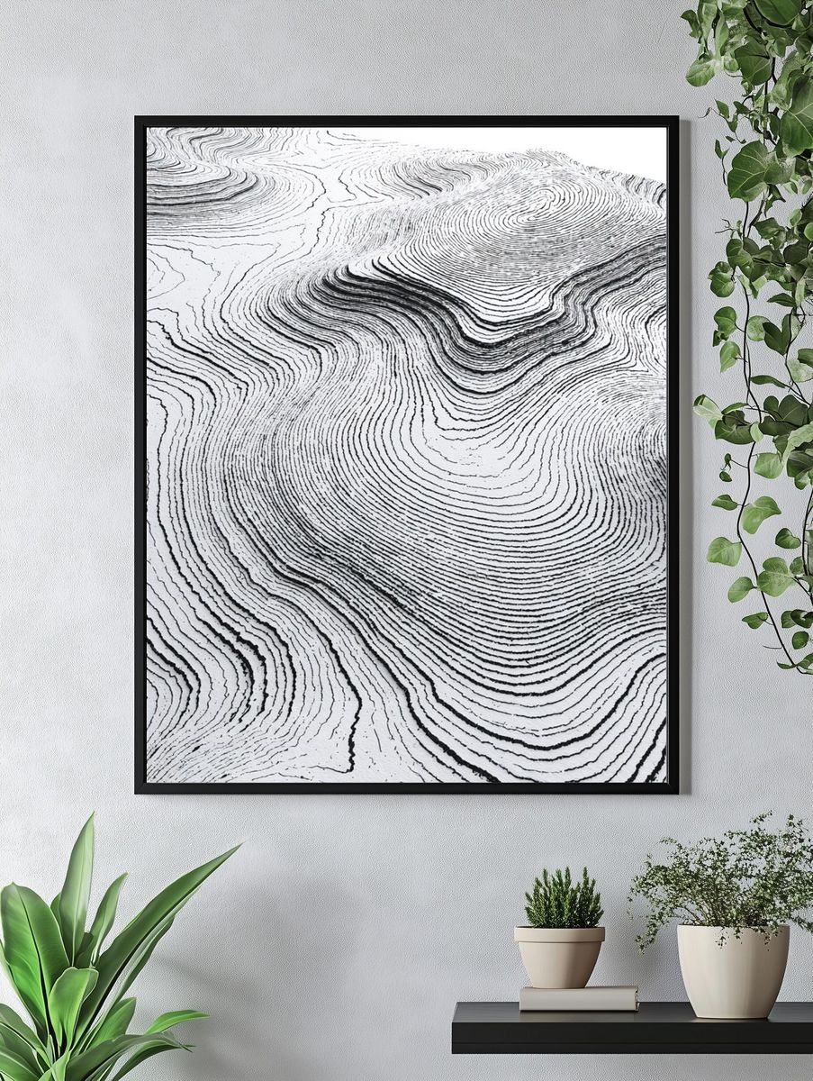 Contour Lines Abstract Poster. — room view 4