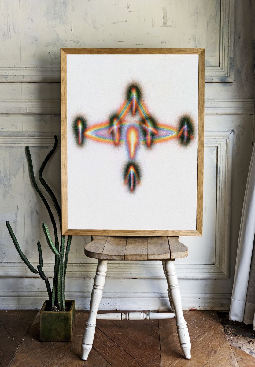 Prismatic Cross Abstract Poster. — room view 1