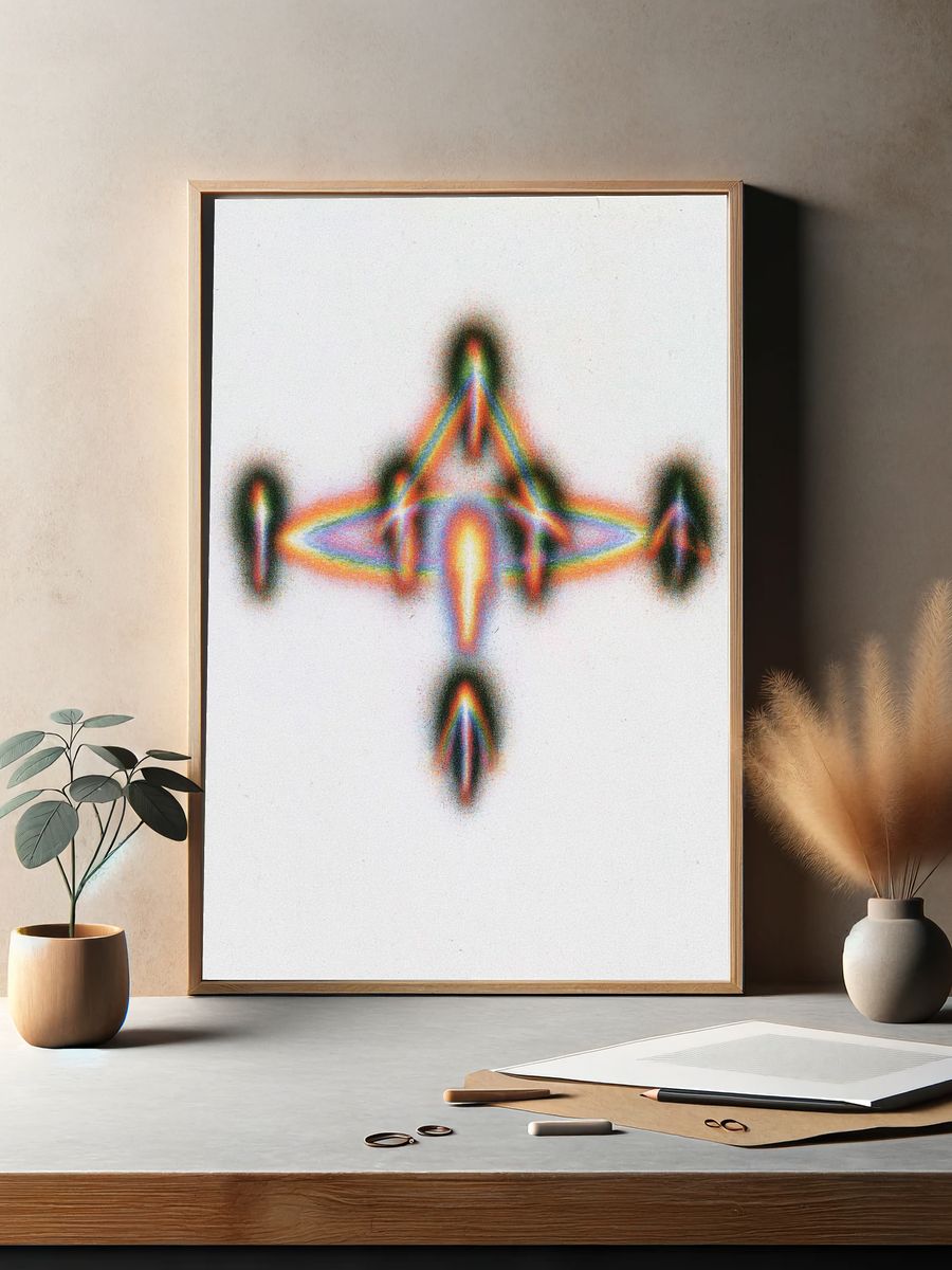 Prismatic Cross Abstract Poster. — room view 2