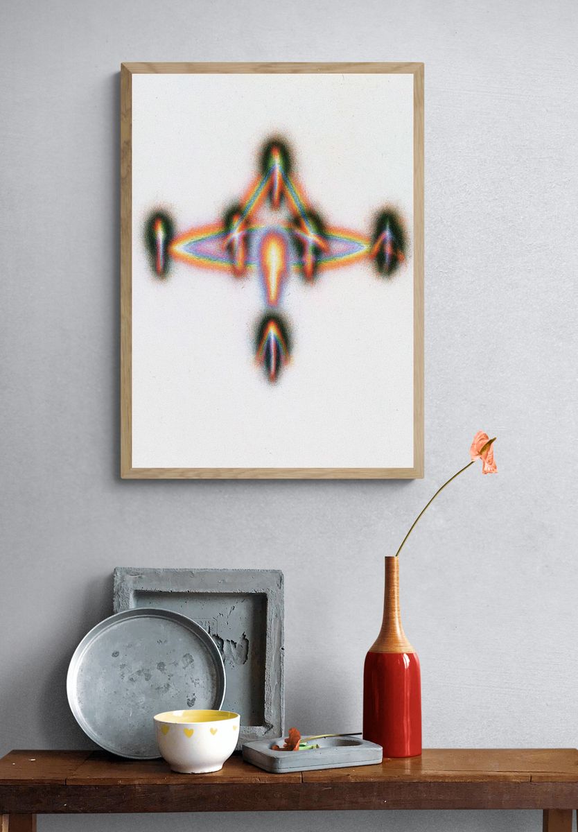 Prismatic Cross Abstract Poster. — room view 3