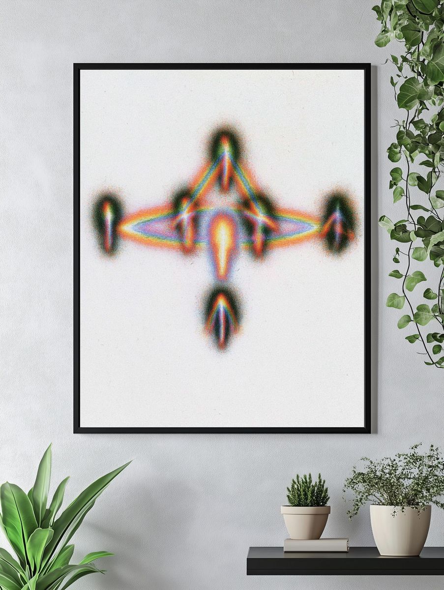 Prismatic Cross Abstract Poster. — room view 4
