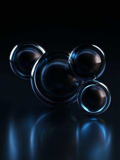 Blue Glass Orbs Abstract Poster.