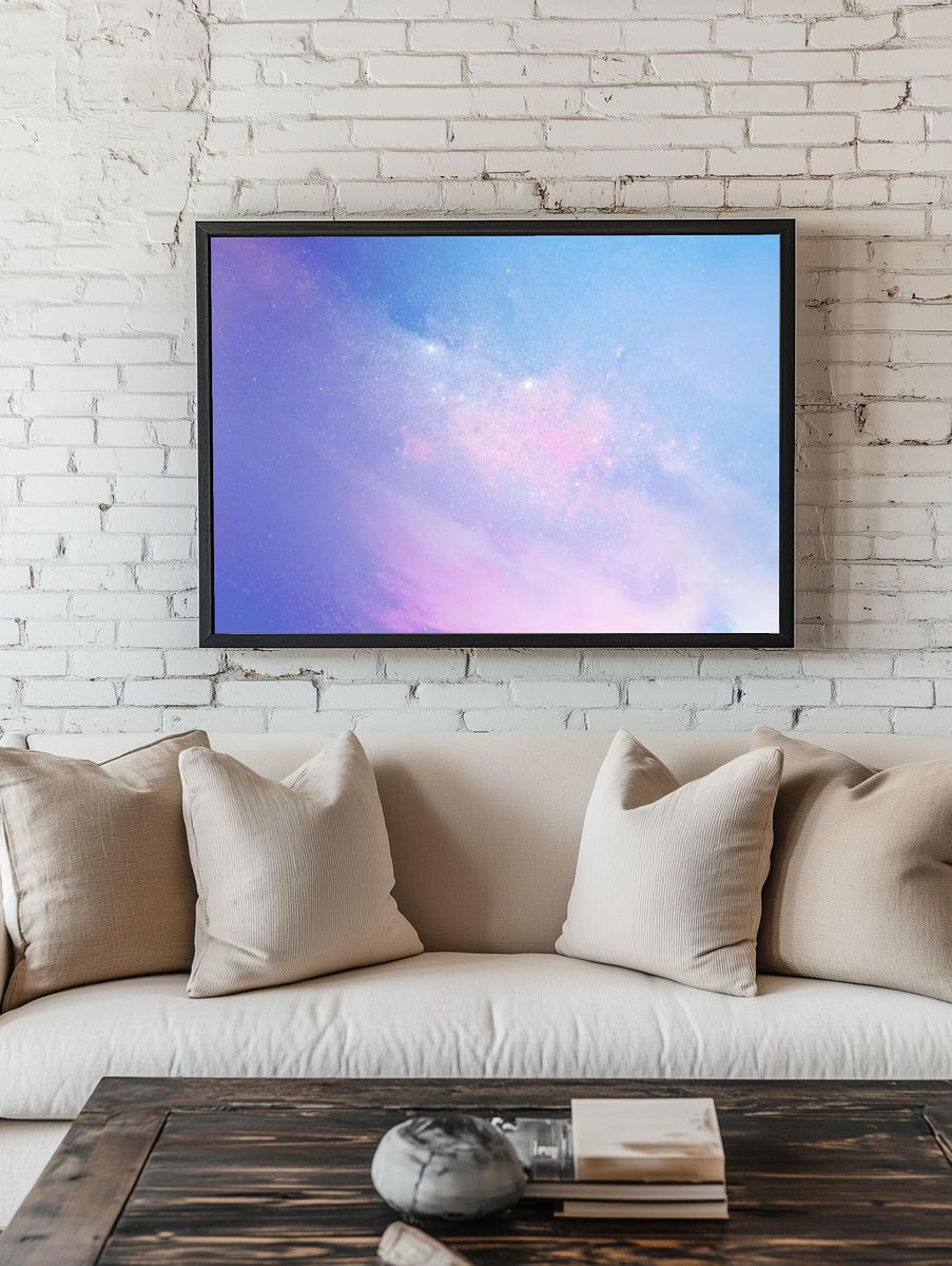 Pastel galaxy patterned background illustration room preview