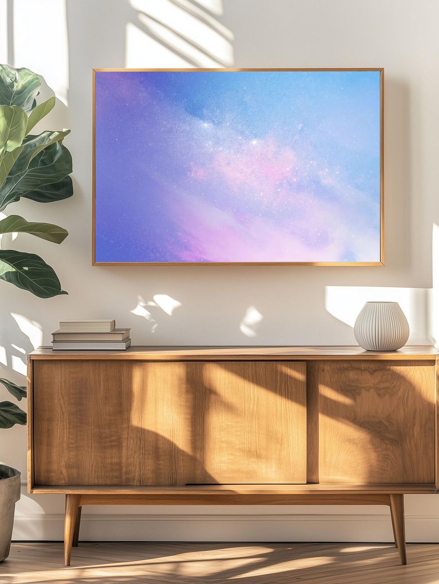 Pastel galaxy patterned background illustration. — room view 3